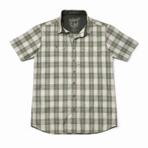 Kuhl Outdoor Plaid Button Up Shirt Green Cotton Men L Rugged Outdoorsy